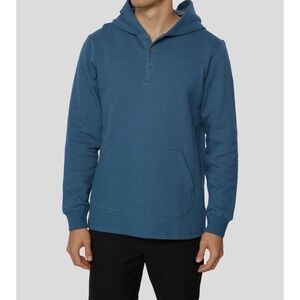 O'Neill Boys Blue Waffle Knit Henley Pullover Sweatshirt Hoodie XL